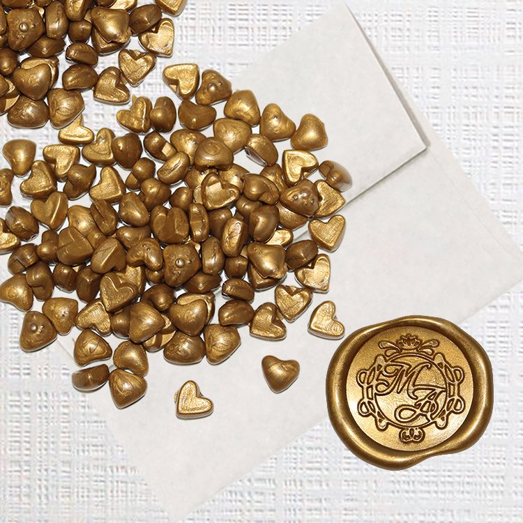 antique gold wax seal beads